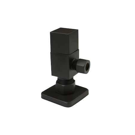 Westbrass Square, Brass Toilet Kit 1/4-Turn Round Angle Stop 1/2" Copper x 3/8" Comp in Oil Rubbed Bronze D105QS-12
